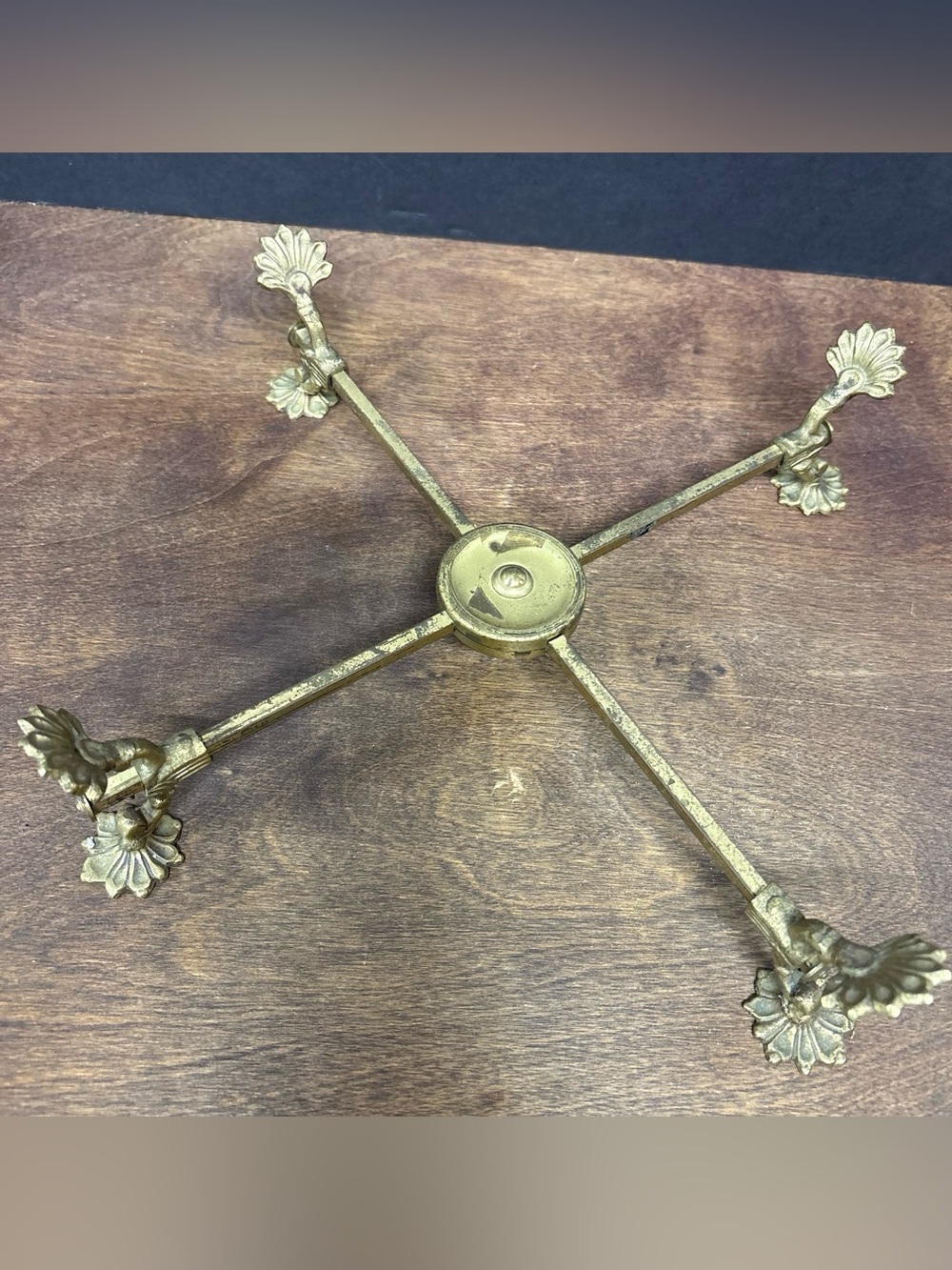 Vintage Brass Adjustable Dish Holder